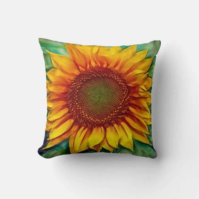 Coussin Taie d'oreiller de tournesol (Recto)