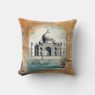 Coussin Taj Mahal romantique vintage