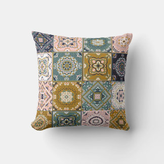Coussin Talavera Indian : Patchwork, Ethnic Mosaic.