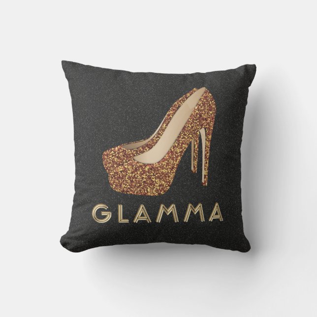 Coussin Talons hauts de parties scintillantes d'or de (Recto)