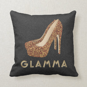 Coussin Talons hauts de parties scintillantes d'or de
