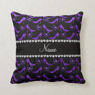 Coussin Talons hauts pourpres personnalisés de parties