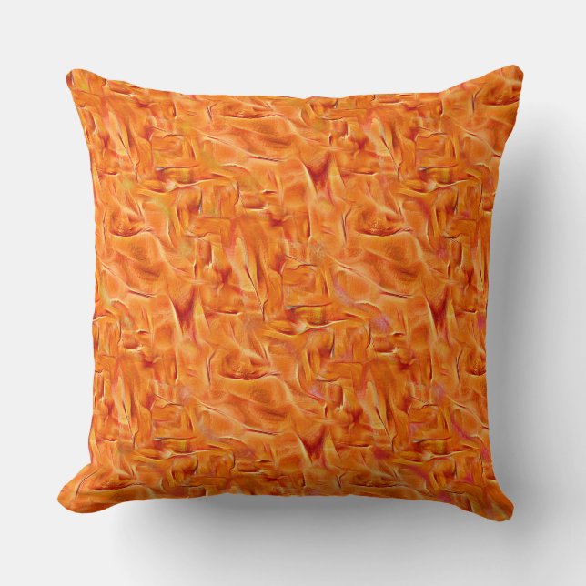 Coussin tamarin doré Abstrait aux jambes croisées, orange (Recto)