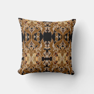 Coussin Tan Brown rouille noire Carreaux de mosaïque médit
