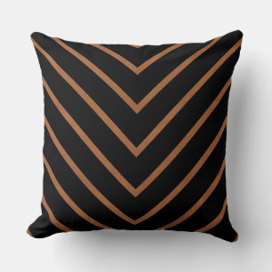 Coussin Tan de selle et lignes Zag noir épais