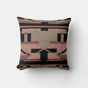 Coussin Tan Terracotta Brown sur la mosaïque d'art noir du