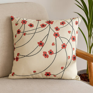 Coussin Tangée en Fleur Crimson rouge Vanille chaude