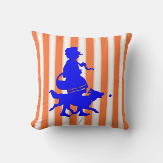 Coussin Tangerine Blancs Blancs Chien Bleu Chien Bleu Silh
