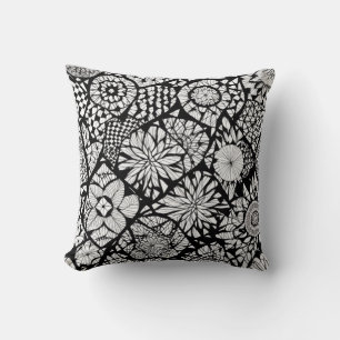 Coussin Tangle noir et blanc