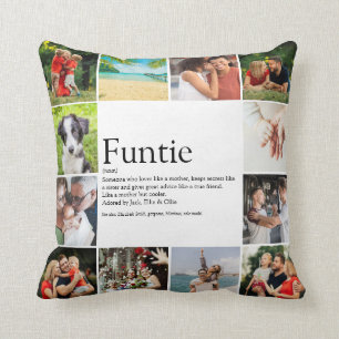 Coussin Tante Funtie Tante Tatie Définition Collage Photo