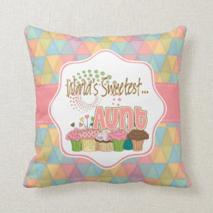 Coussin Tante la plus douce Cupcake Edition Pattern du