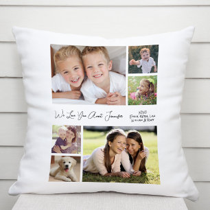 Coussin Tante Love You Photo Collage Blanc