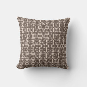 Coussin Tao élégant marron et beige moderne