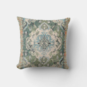Coussin Tapis antique vert