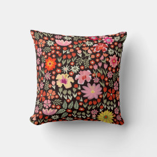 Coussin Tapis En Fleur : Vintage Floral Sans Couleur.