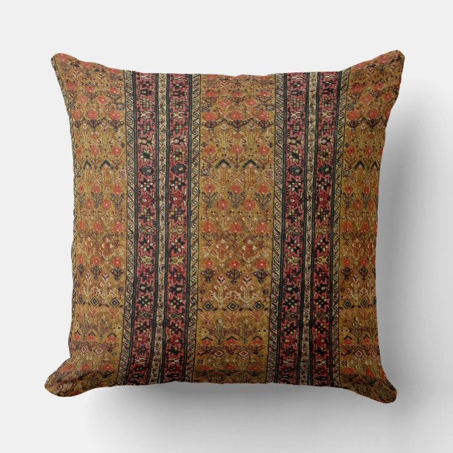 Coussin Tapis oriental aux couleurs chaudes (Recto)