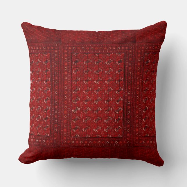 Coussin Tapis oriental en rouge (Recto)