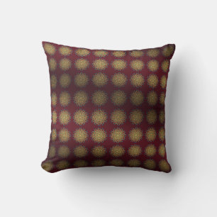 Coussin Tapis Persan Floral Or