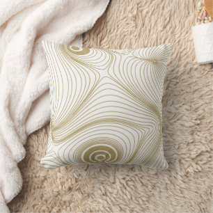 Coussin Tapisserie d'art topographique psychédélique en or