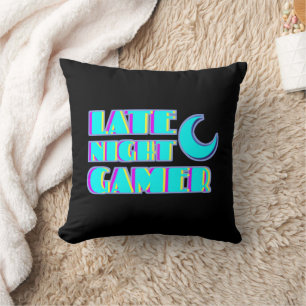 Coussin Tapisserie de gamer Neon Glitch Décoration Synth