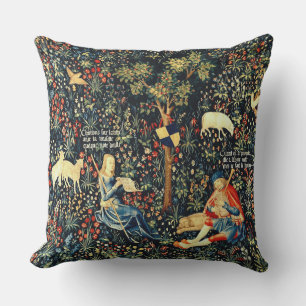 Coussin Tapisserie de la Renaissance médiévale Bergers et