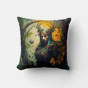 Coussin Tapisserie Fantastique de Ranger Elfe Cadeau D&D