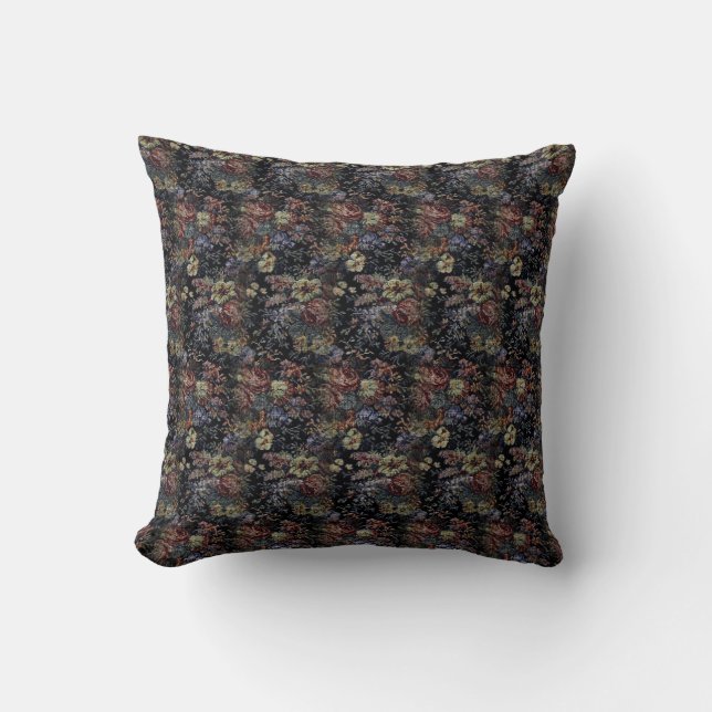 Coussin Tapisserie florale bleue (Recto)