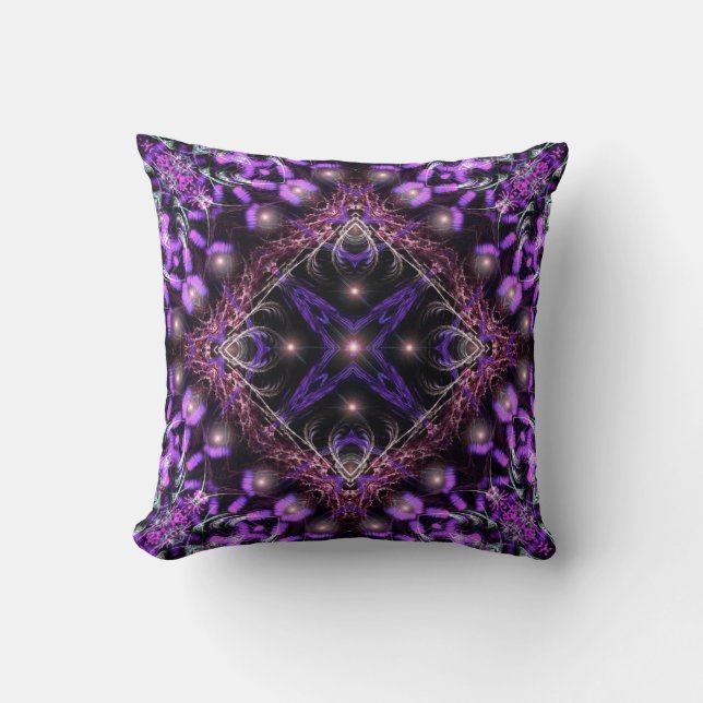 Coussin Tapisserie fractée violette (Recto)
