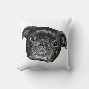 Coussin Tapisserie Pug Smiles Dot