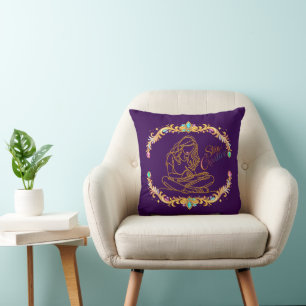 Coussin Tapisserie Stay Creative Gold Line Art 40x40