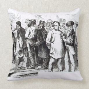 Coussin Tapissez les Baggers, 1860s en retard (gravure)