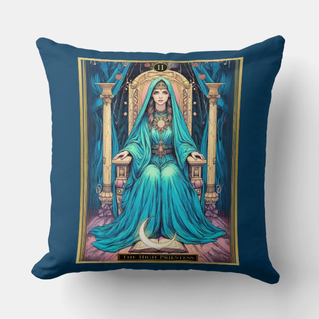 Coussin Tarot Art Nouveau, Haute Prêtre (Recto)