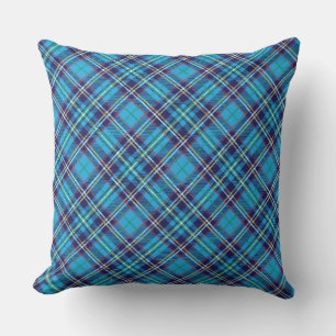 Coussin Tartan à carreaux bleus 