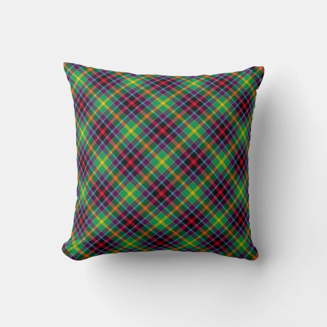 Coussin Tartan à oreiller à lancer Plaid (Recto)