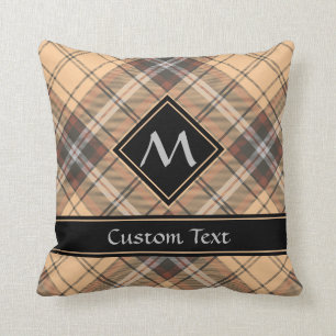 Coussin Tartan beige et Brown