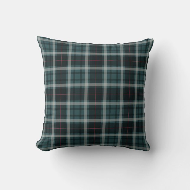 Coussin Tartan Bleu Classique Plaid (Recto)