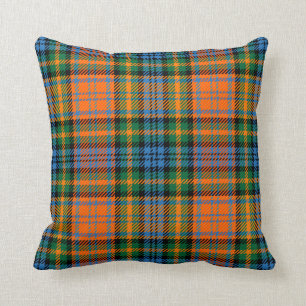 Coussin Tartan Clan Murray Bleu Orange Vert à carreaux