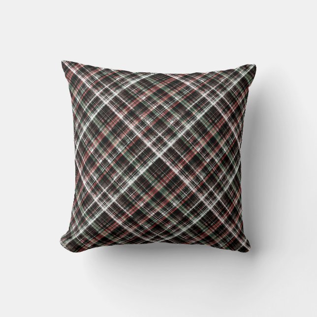 Coussin Tartan de Noël texturé. (Recto)