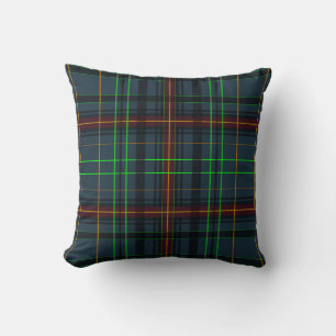 Coussin Tartan en bleu, orange, vert...