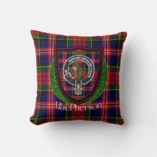 Coussin Tartan et blason du clan écossais MacPherson