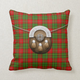 Coussin Tartan et escarcelle de Burnett de clan