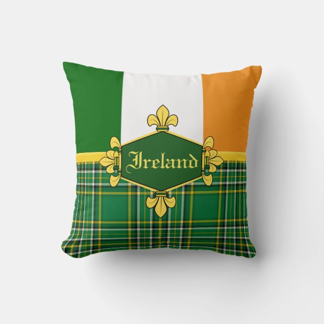 Coussin Tartan national de l'Irlande, drapeau, (Recto)