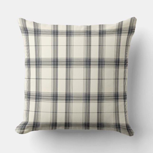Coussin Tartan Neutral classique (Recto)