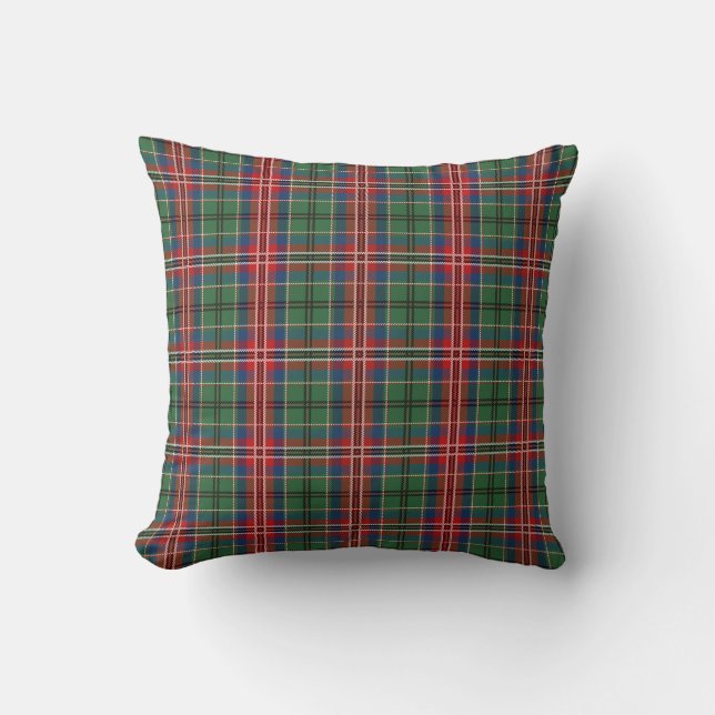 Coussin Tartan rouge et vert plaid (Recto)