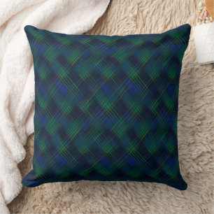 Coussin Tartan royal bleu et vert