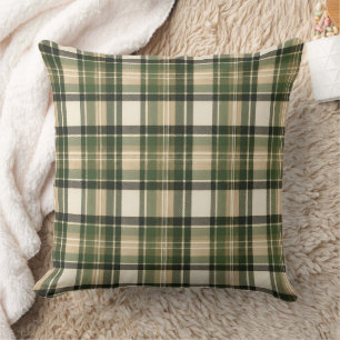 Coussin Tartan Vert de la Forêt de Bois
