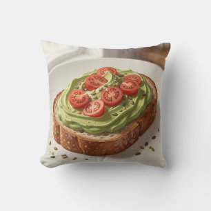 Coussin Tartine de tomate à l'avocat Art de petit-déjeuner