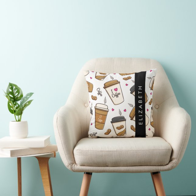 Coussin Tasses À Café, Haricots À Café, Amateur De Café, V (Chaise)
