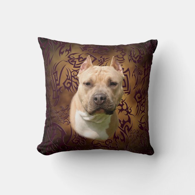 Coussin tatouage tribal Amstaff (Recto)