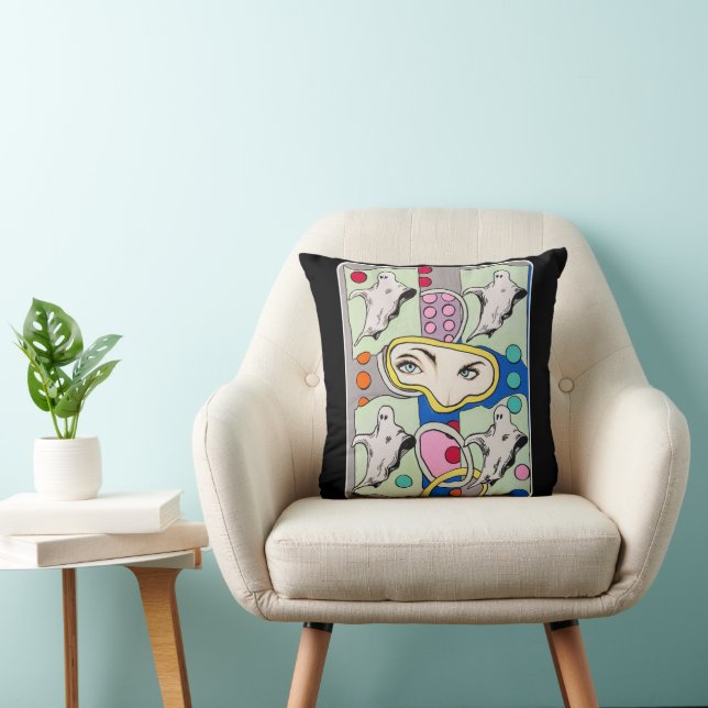 Coussin "Tattletales in the Spirit Box" Peinture sur une (Chaise)
